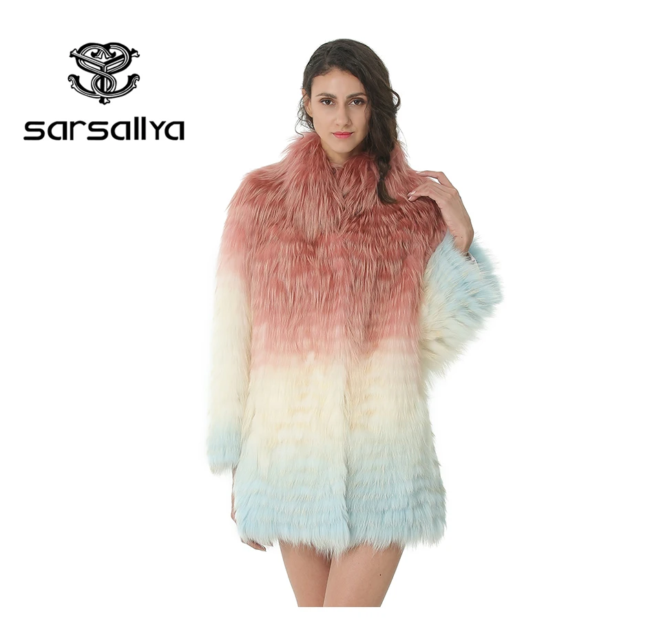 Winter Women Real Fox Fur Coat Luxury Natural Fox Fur Jacket With Fur Collar Cuff Fashion Real Fur