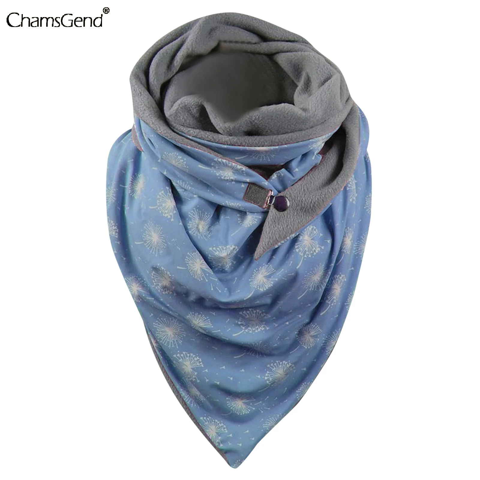 Warm Cashmere Scarf Women Winter Pashmina Neck Warmers Dandelion Prnt Shawl Wraps Neckerchief Women Scarves with Buckle