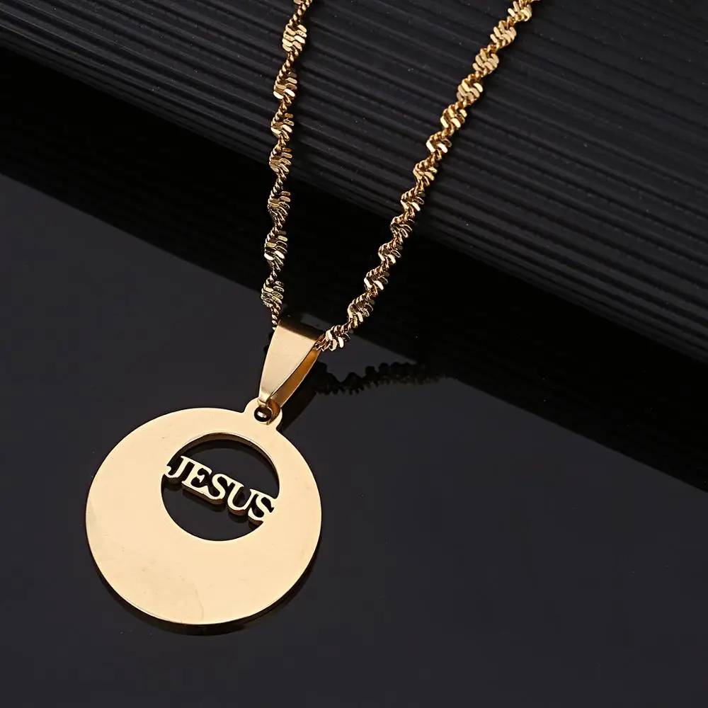 Ожерелье из нержавеющей стали с подвеской в виде Иисуса распятие христианская