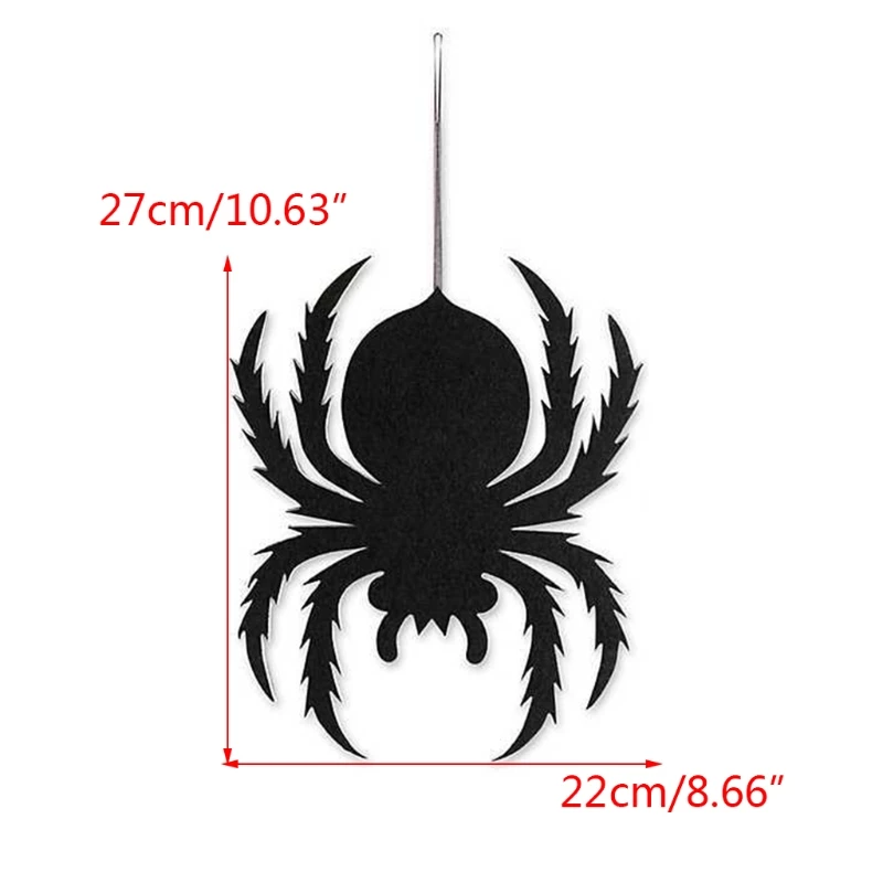 

Halloween Realistic Black Wooden Hanging Spider Ornament Festival Decoration 85DB