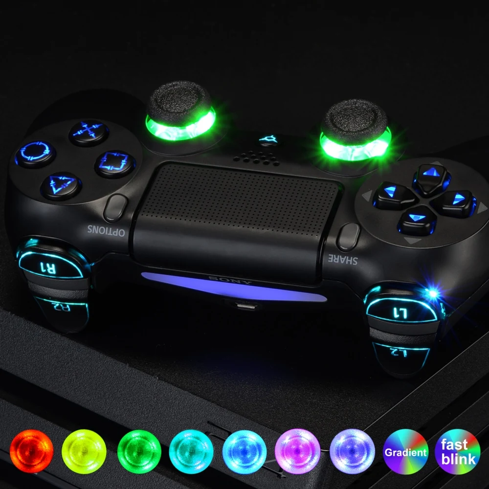 Многоцветная светящаяся палочка с классическими символами D-pad L1 R1 R2 L2 домашняя лицевая Кнопка DTFS светодиодный комплект для контроллера PS4 CUH-ZCT2