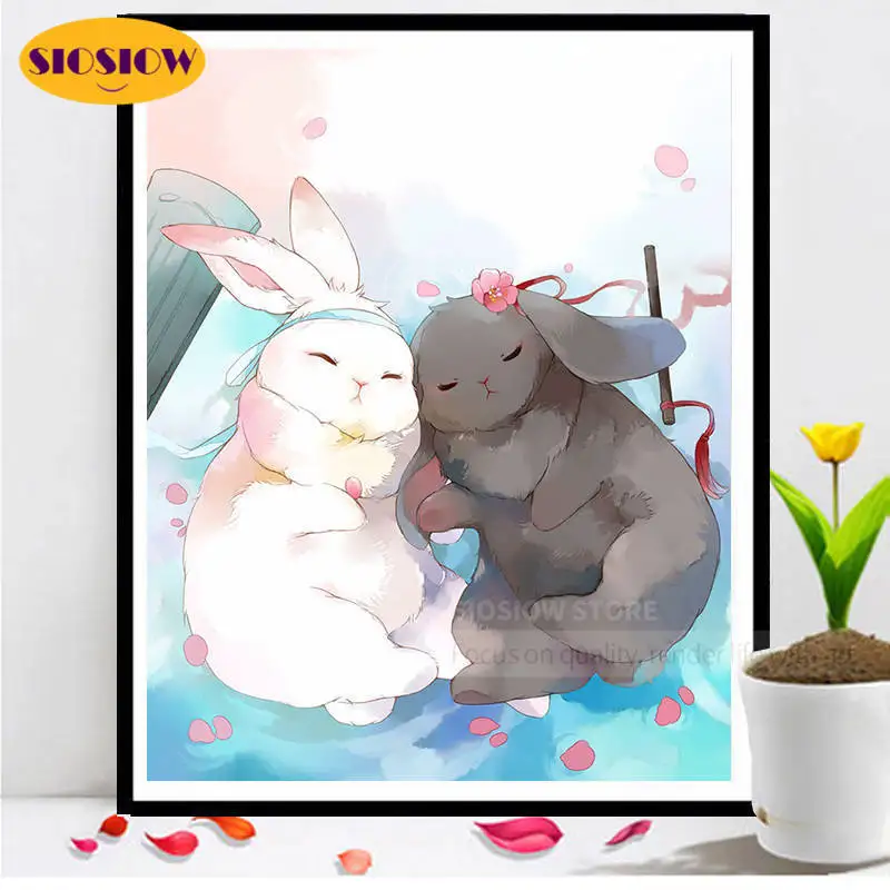 5d Алмазная мозаика сделай сам вышивка с животными 3d живопись крестиком мультяшный кролик полная выкладка