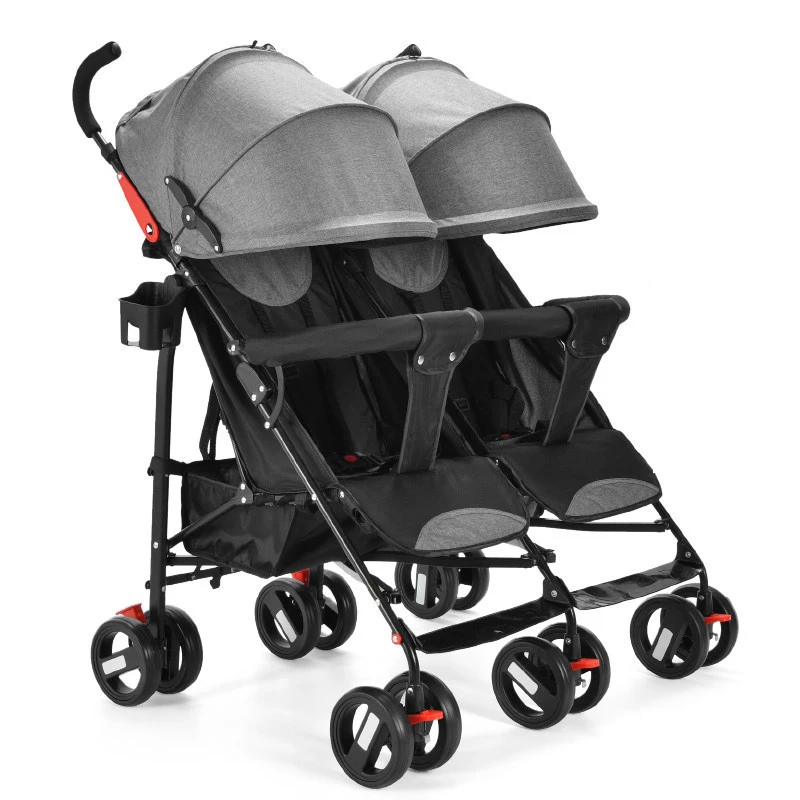 Twin Baby Stroller Can Sit and Lie Newborn Stroller Umbrella Car Double Stroller Ultra Light Portable Folding Bebes Accesorios