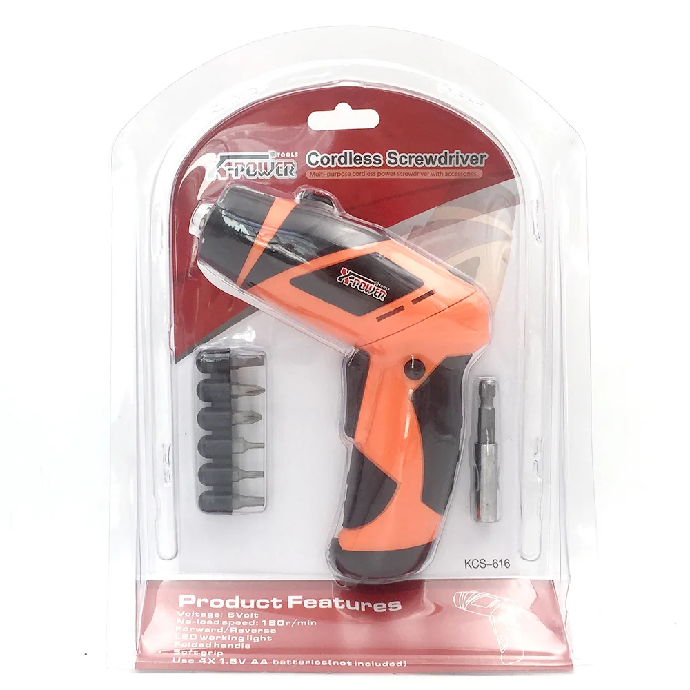 Аккумуляторная отвертка миниатюрная на батарейках со светодиодсветильник кой