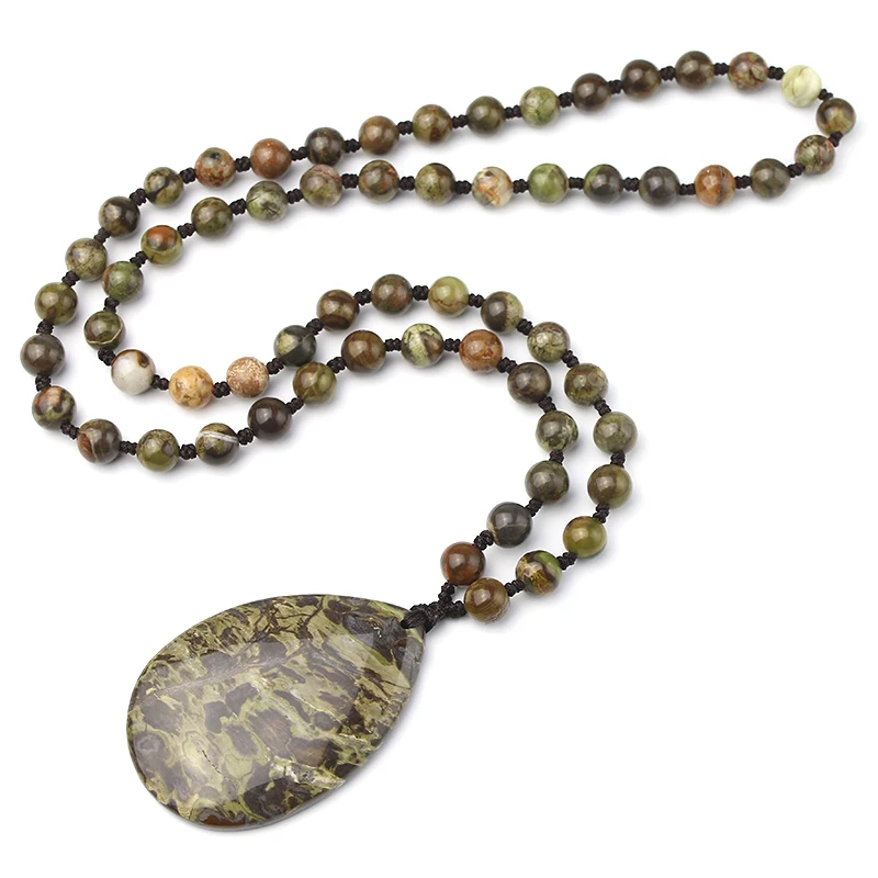 Женские Бусы из натурального камня 8 мм Kambaba ожерелья ручной работы подарочные