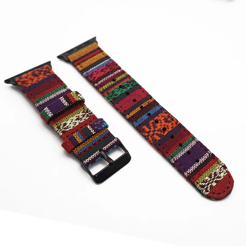 Black Buckle 8 Тканевый ремешок для Apple Watch 38 мм 40 мм iWatch 4 ремешка 42 мм 44 мм спортивный ремешок Apple Watch 5 4 3 2 аксессуары - Цвет ремешка: Black Buckle 8