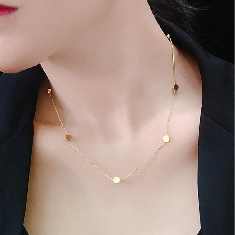 Женское Ожерелье из нержавеющей стали с розовым золотым покрытием ожерелье