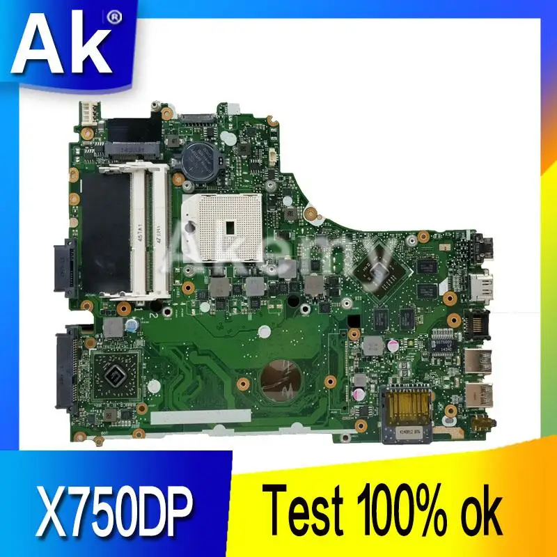 AK K550D X750DP материнская плата для ноутбука ASUS X550DP K550DP X550D K550 X550 тестовая