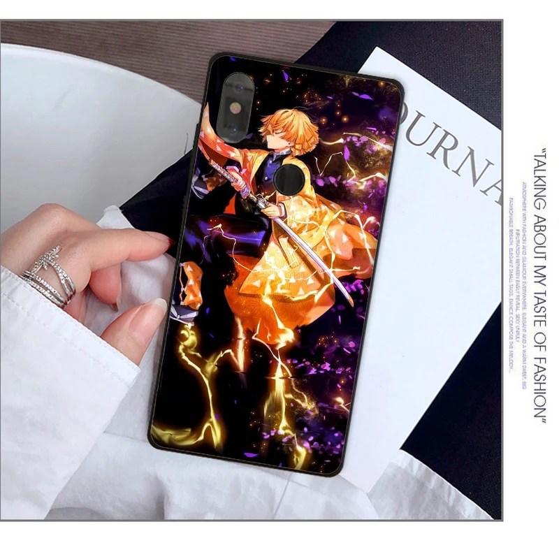 Аниме Demon Slayer Kimetsu no Yaiba черный чехол для телефона Xiaomi Mi 9 8 SE Note 3 Mix 2 2s Resmi 5 redmi note