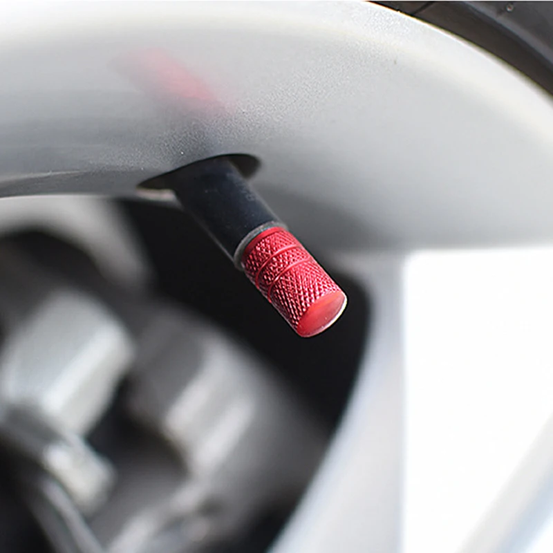 

Aluminum Car Tire Valve Stems Caps Knurling Style Tire Valve Cap Aluminum Tire Wheel St