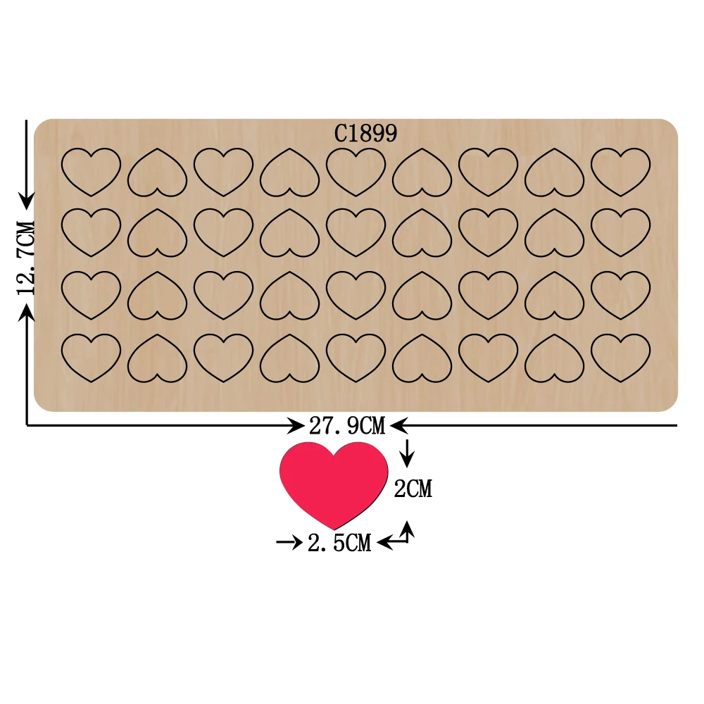 Новинка деревянные штампы в форме сердца с открытками для скрапбукинга C1899 пресс