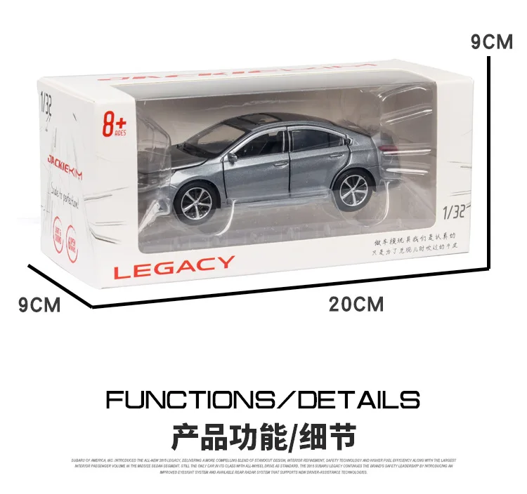 

1:32 high simulation Subaru Legacy opening door with sound and light children's toy alloy car model for children gifts