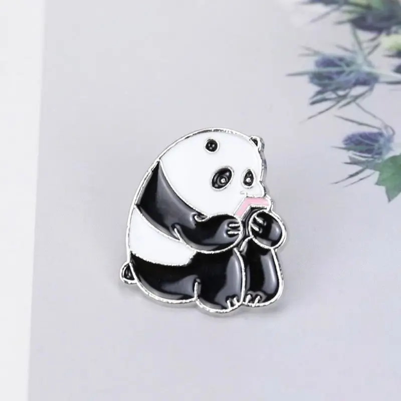 4 шт. Милая панда Медвежонок эмаль отворот булавка животное гордость брошь модные