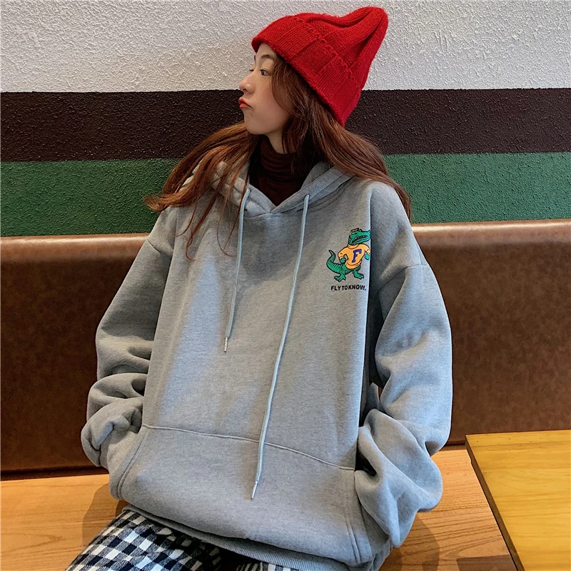 Толстовка женская утепленная бархатная в Корейском стиле повседневный свитшот с