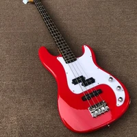electric bass 4 string mahogany body rosewood fingerboard chrome hardware red gloss finish fast shipping