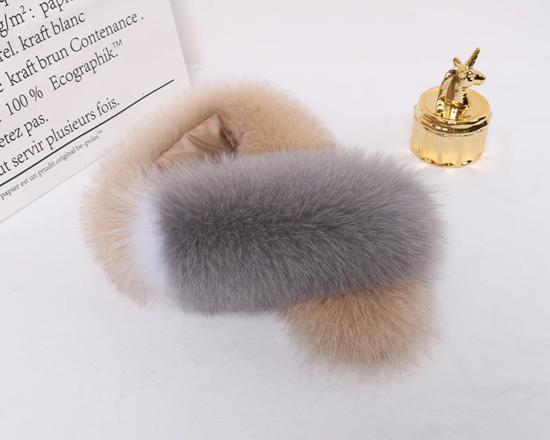 Khaki beige И Тихий Домашний шарф из кожи и меха лисы шерсть воротник шарф действительно волосы орфографический Цвет Женский Детский шарф набор для грифа лисы ребенка свинца - Цвет: Khaki beige