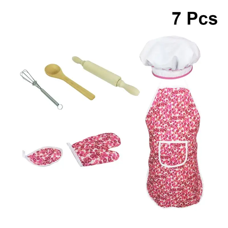 

11Pcs Chef Set Complete Kids Kitchen Gift Playset with Chef's Hat Apron Cooking Mitt and Utensils for Kids Cooking Play