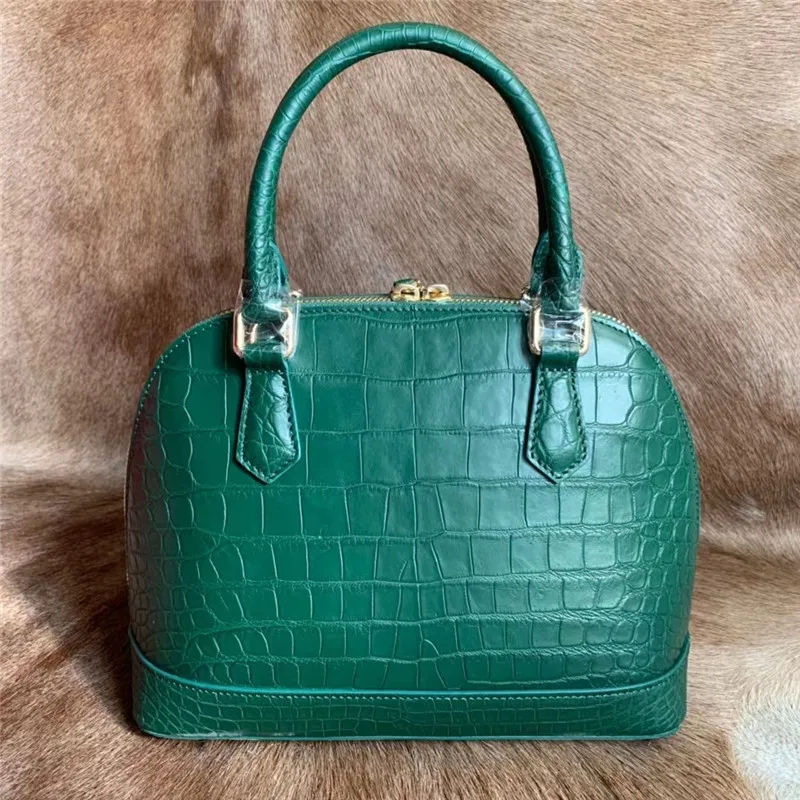 

Authentic Exotic Crocodile Belly Skin Lady Red Shell Purse Genuine Alligator Leather Women's Handbag Female Single Shoulder Bag