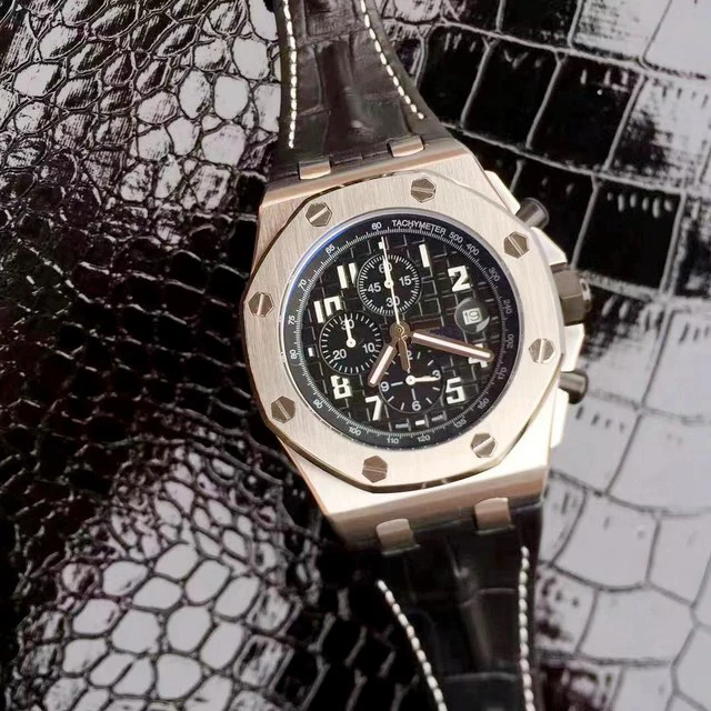 

New Brown Leather Chronograph Men Watch Stopwatch Blue Black Coffee Rose Gold Sapphire Crystal Watches Sport