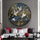 EECAMAIL современный китайский журавль облака круглый алмазная живопись полная Алмазная Вышивка без рамки DIY 5d алмазная живопись