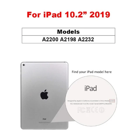 Мягкий силиконовый чехол из искусственной кожи для iPad 10 2 дюйма 2019 7-го поколения