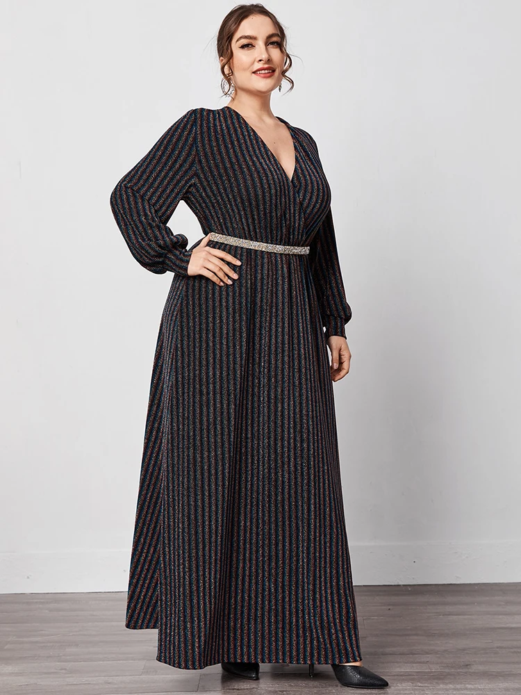 

TOLEEN Women Plus Size Large Elegant Maxi Dress 2022 Fashion Corset Long Sleeve Oversized Muslim Party Evening Festival Clothing