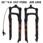 Велосипедная вилка ELYON Fat 26*4,0 дюймов, алюминиевый сплав, воздушная Газовая линия, блокировка снега, велосипедная подвеска, толстые вилки, магниевая шина 4,0 дюйма 135 мм