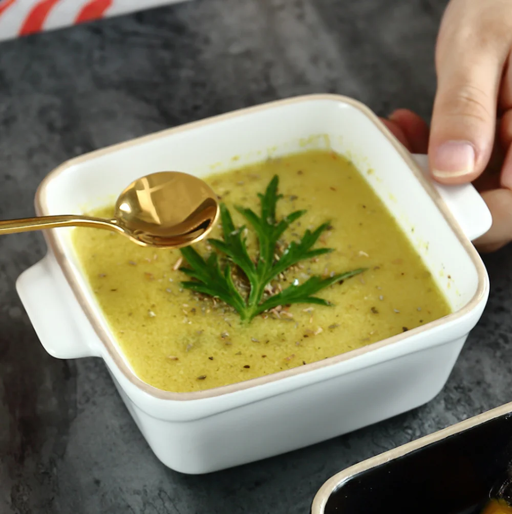 14 4*4 6 см простая Квадратная тарелка для выпечки бинауральные миски макаронных