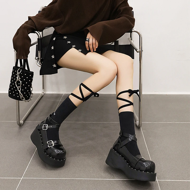 

Women Mary Jane Buckle Shoes Women's Platform Cosplay Vintage Girls Chunky Bottom Female Non Slip Ankle Strap Autumn 2021