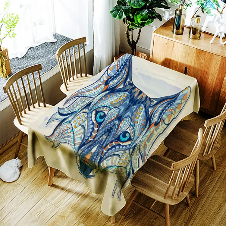 

Printed household tablecloth anthropomorphic animal pattern washable decorative household waterproof tablecloth