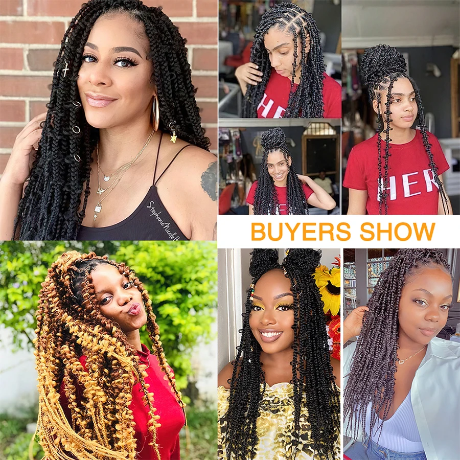 24Inch Jungle Butterfly Faux Locs Box Braids Soft Synthetic Crochet Braiding Hair Extensions Boho Goddess Knotless Pre Looped |