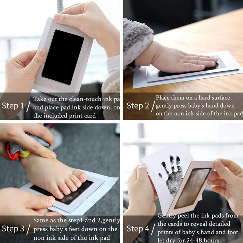 

Souvenir Non-toxic Mess Free Infant Inkless Imprint Cards Stamp Safe Newborn Baby Footprint Handprint Ink Pad
