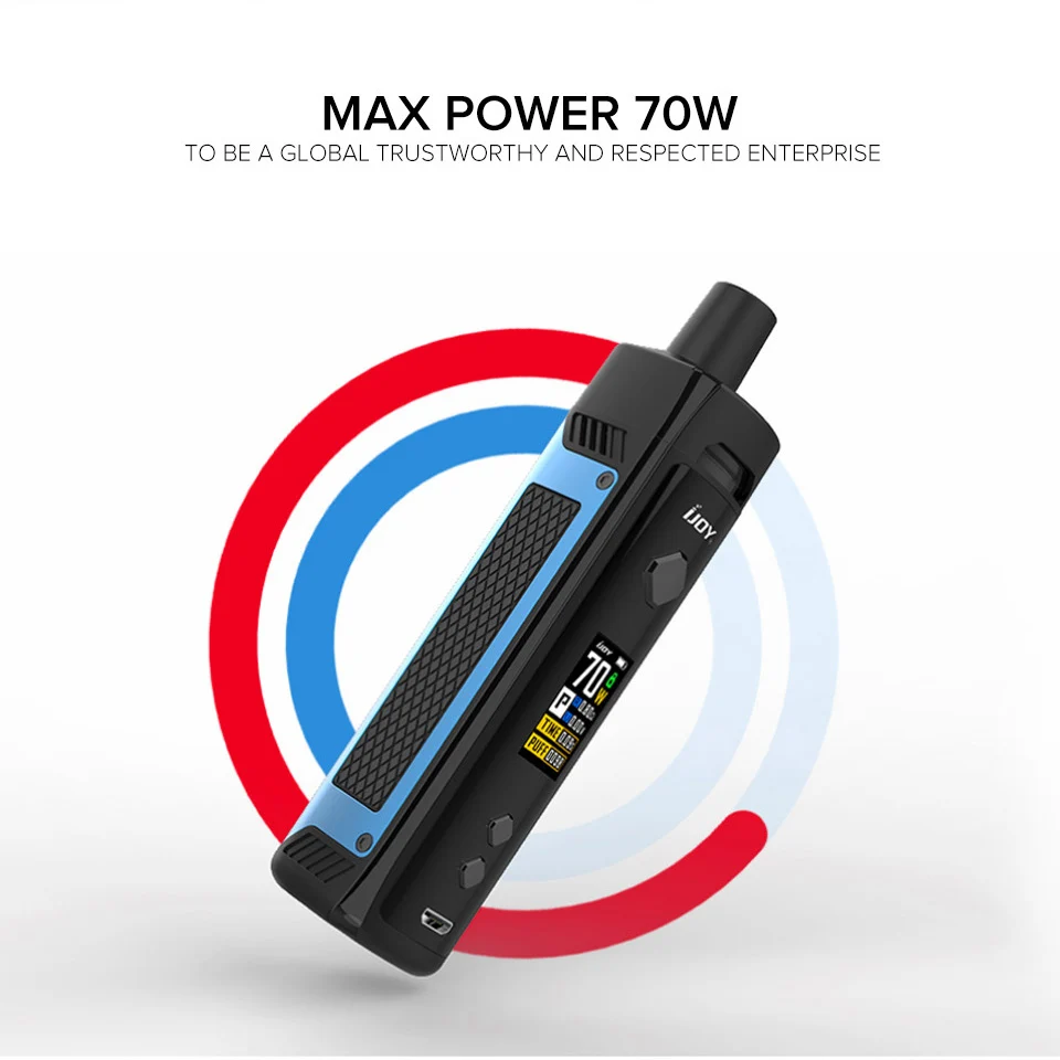 Испаритель IJOY Jupiter 70W Pod Kit катушка RBA с сетчатой катушкой 0 6/0 2 Ом и картриджем 5 мл