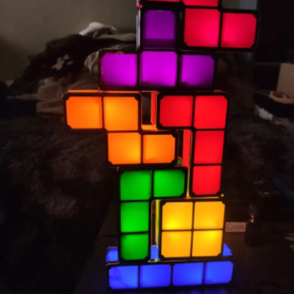 

Tetris Lamp Stackable Led Night Light Building Block Lamp Tabletop Ornaments Creative Children's Gifts