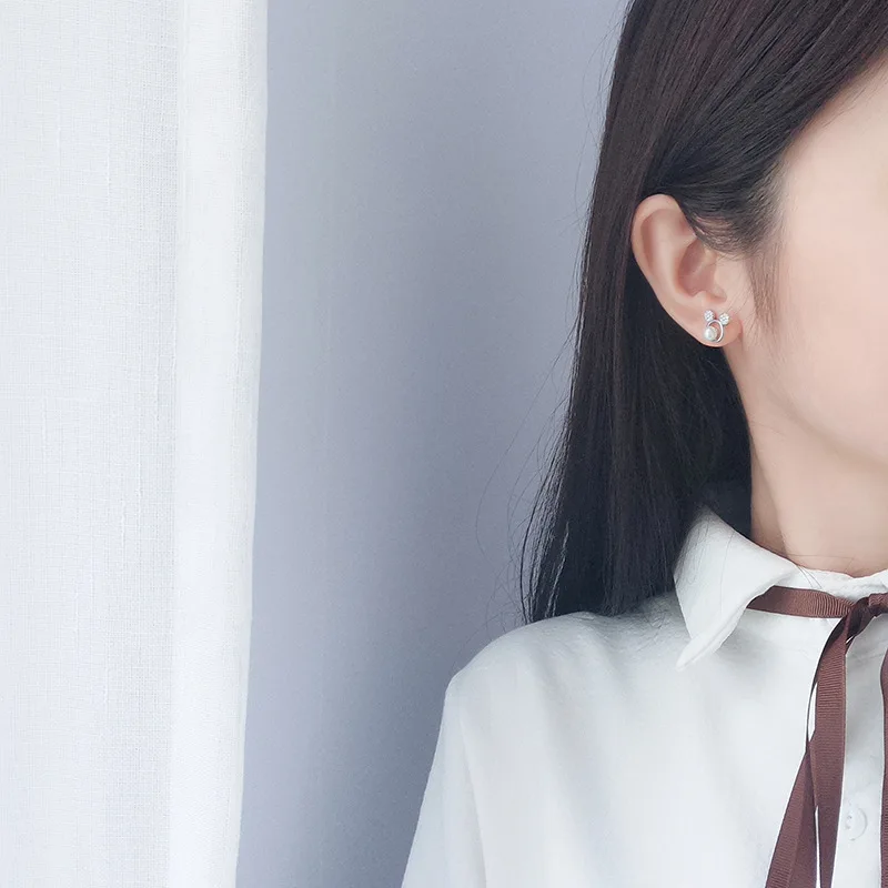 Женские серьги-гвоздики из серебра 925 пробы с эмалью | Украшения и аксессуары