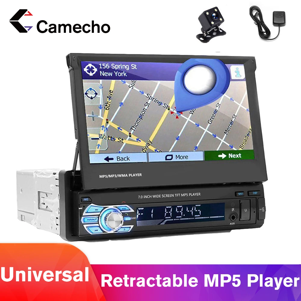 Автомобильный радиоприемник Camecho One din MP5 плеер GPS навигация мультимедийная