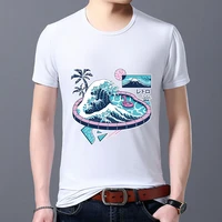 classic mens t shirt summer harajuku style white print male tee shirt street wave pattern series o neck man short sleeve tops
