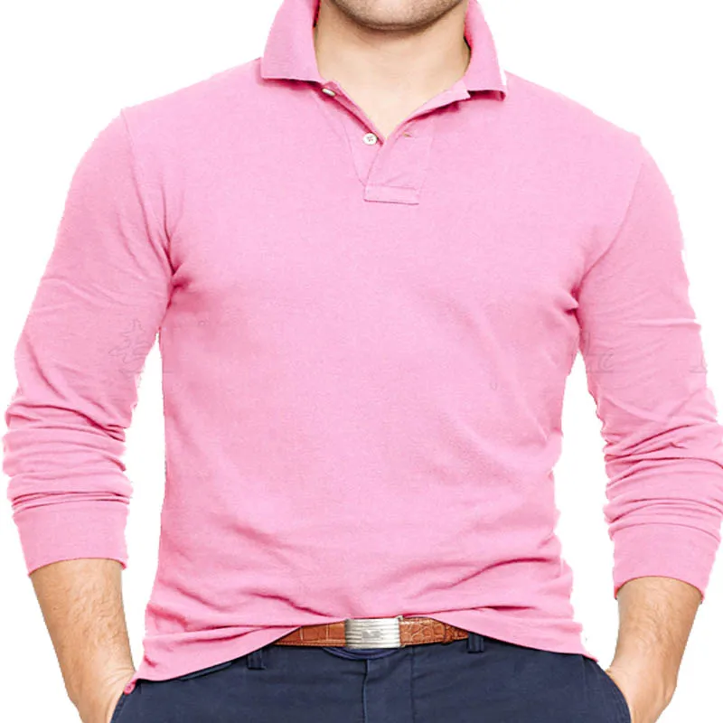 Мужская Однотонная рубашка поло Повседневная Свободная из натурального 100%