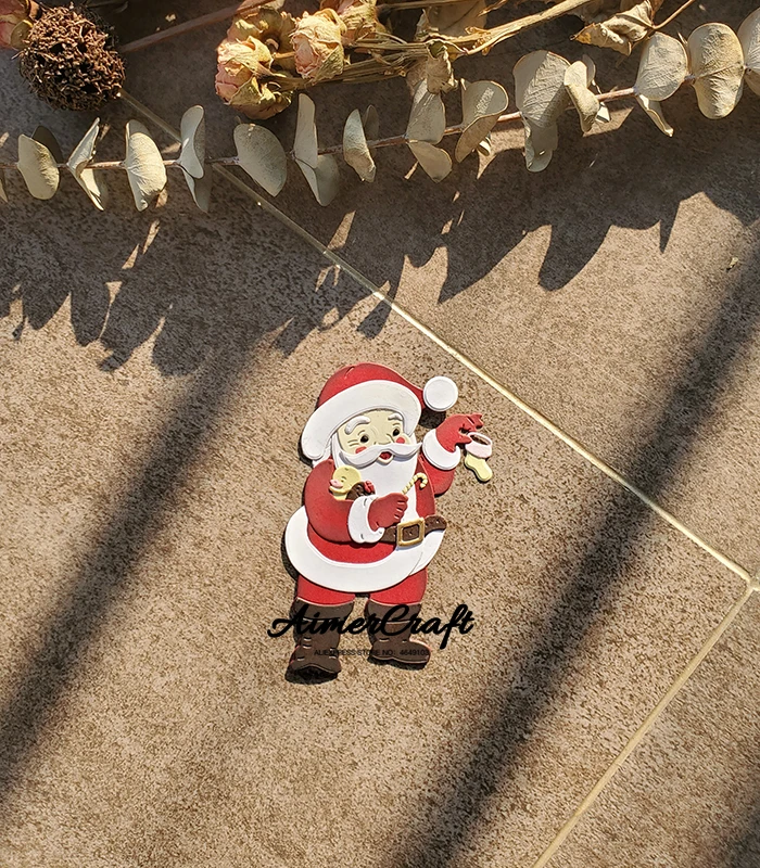 Дед Мороз рождественские металлические Вырубные штампы искусственное рельефное
