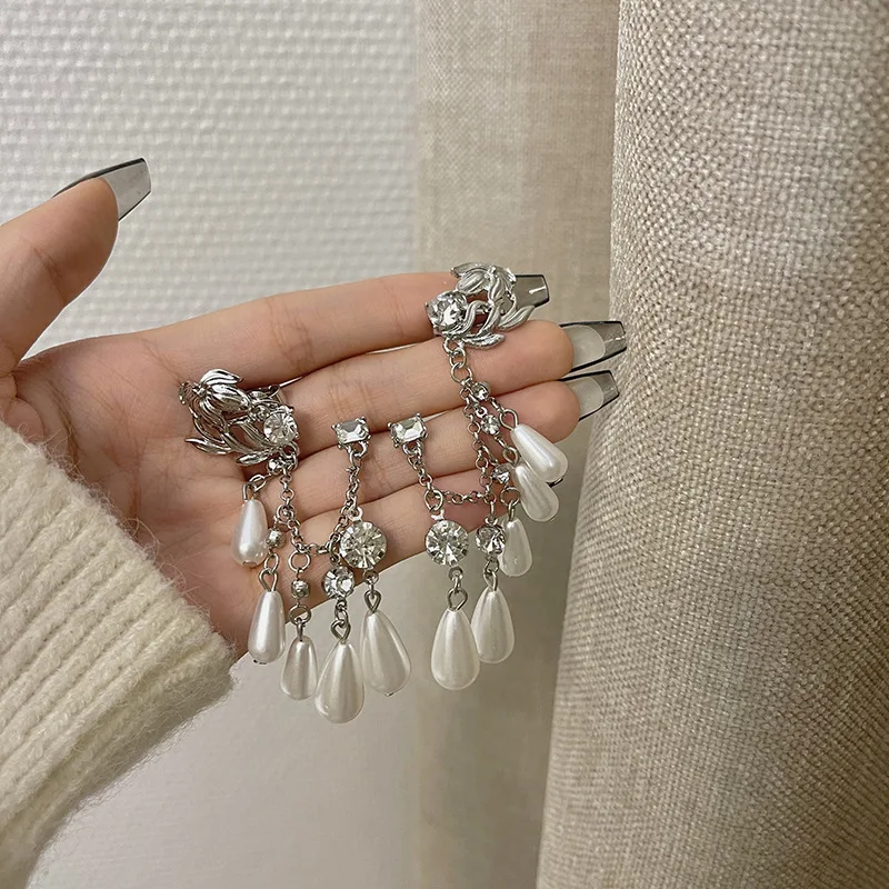 Новые висячие серьги с имитацией жемчуга и кисточками для женщин бижутерия