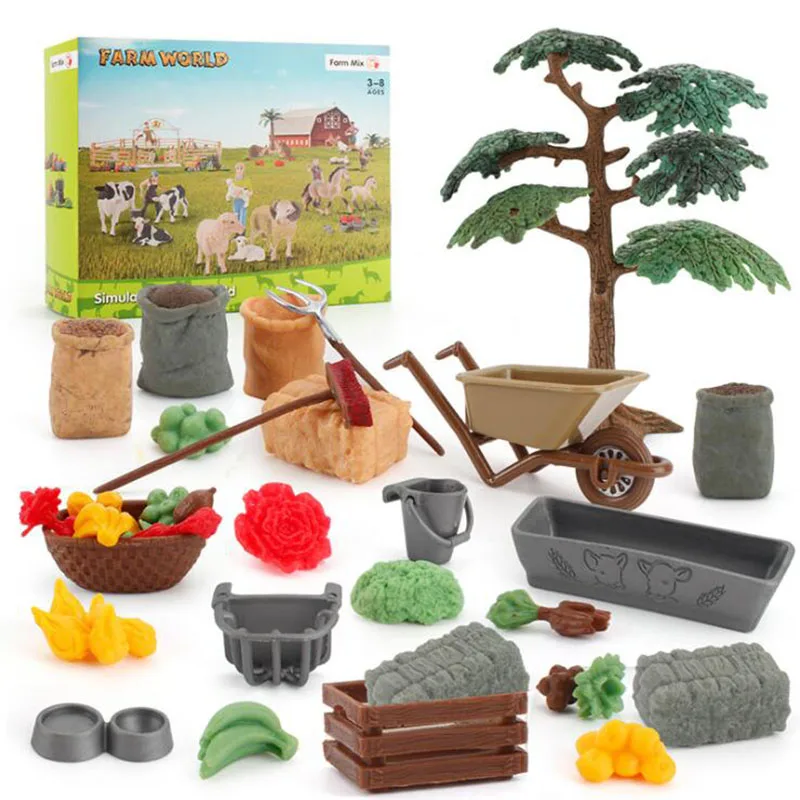 

Children's Day Toys Simulation Desktop Farm Scene Sand Table Accessories Model Creative Vegetables Fruits Ornaments Boy Girl Gif