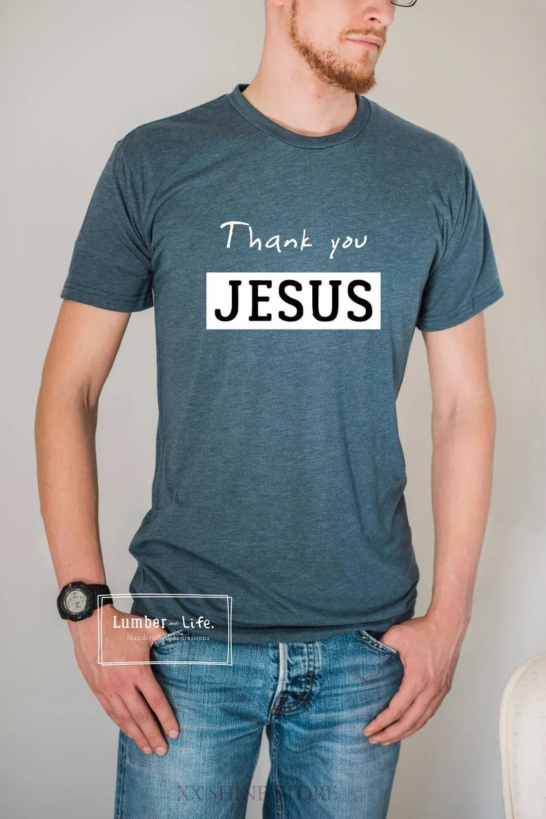 Футболка с Иисусом футболка надписью thank you Jesus супер мягкая христианским принтом
