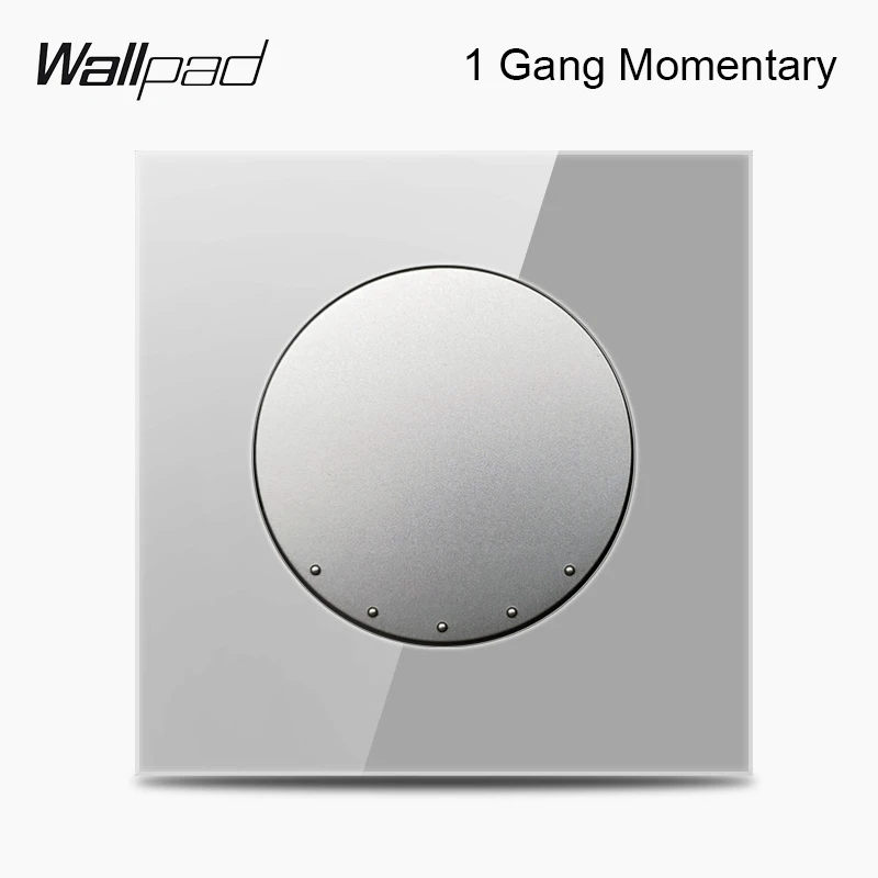 1 Gang Momentary Wallpad L6 серое стекло 1 2 3 4 банды 1 способ 2 пути промежуточный Мгновенный Переключатель 20A 45A двухпозиционный переключатель для плиты AC водонагреватель - Цвет: 1 Gang Momentary