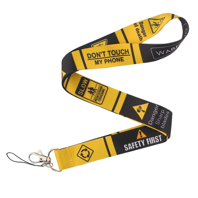 K389 Предупреждение знак ремешки классный шейный ремешок для мобильного телефона