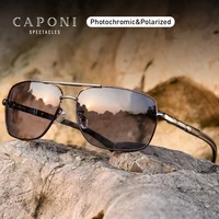 caponi photochromic mens sunglasses polarized classic brand design anti ray shades driving square sun glasses men uv400 cp8724