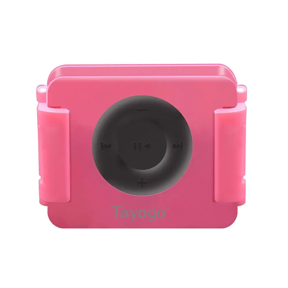 pink Tayogo IPX8 водонепроницаемый плавательный MP3-плеер гарнитура музыкальный плеер с слотом для карт с функцией перемешивания с наушником для плавания - Цвет: pink