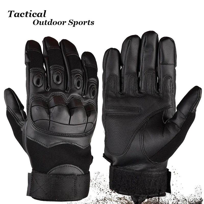 

Hard Knuckle Leather Tactical Gloves Military Touchscreen Full Finger Fingerless Driving Motorcycle Army Winter Cycling Mittens