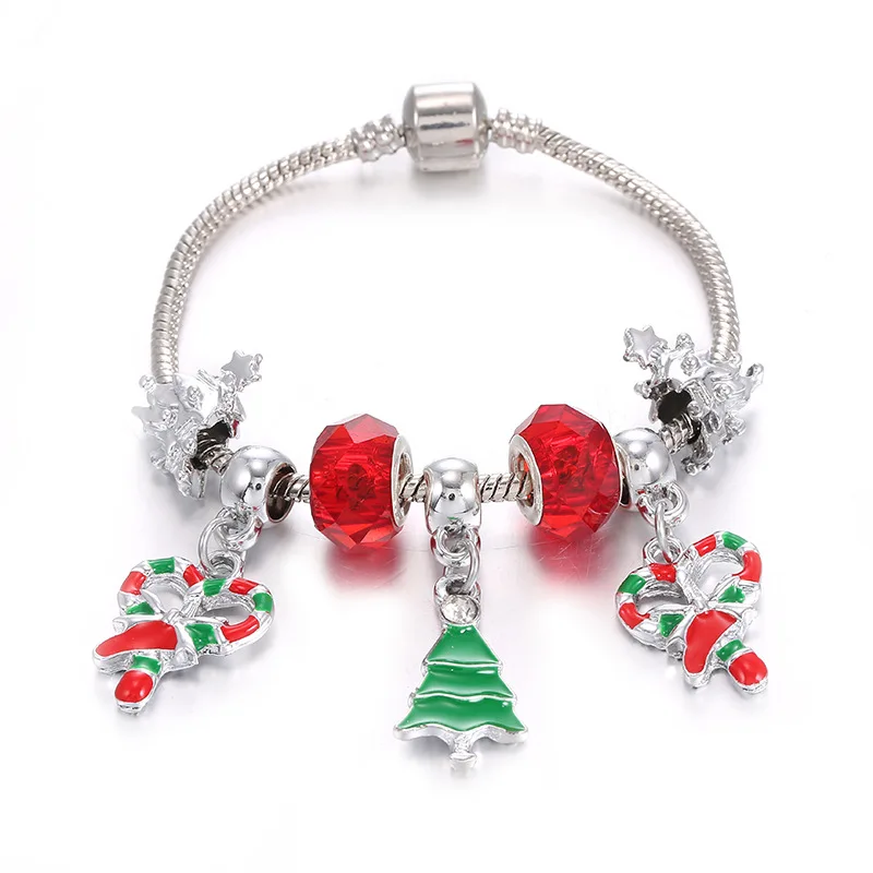 

Trendy New 2021 100% Origional Bracelet With Red Dazzling Flower Beads Christmas Charm Women DIY Gift Jewelry Making