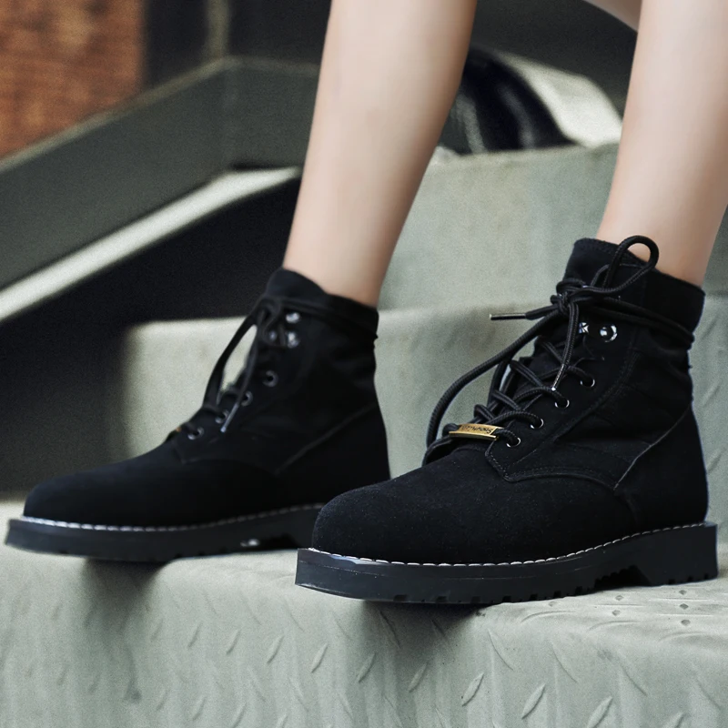 

Flatform Men's Chelsea Height Increase Leather Boots Men Non-Casual Leather Men's Shoes Sneakers Red Military Shoes Male Tennis