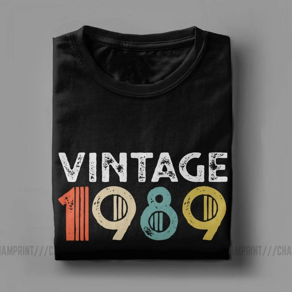 Мужская Винтажная футболка с коротким рукавом 1989 хлопок|Мужские футболки| |